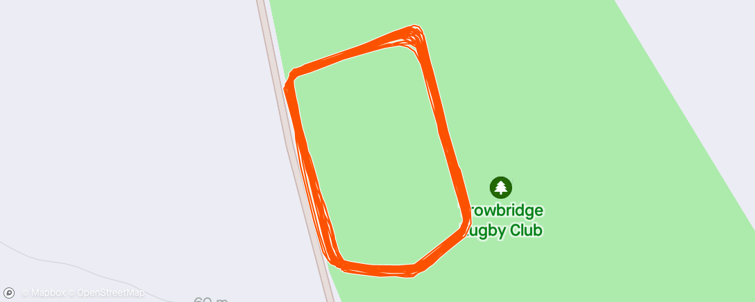 Map of the activity, Tuesday Intervals