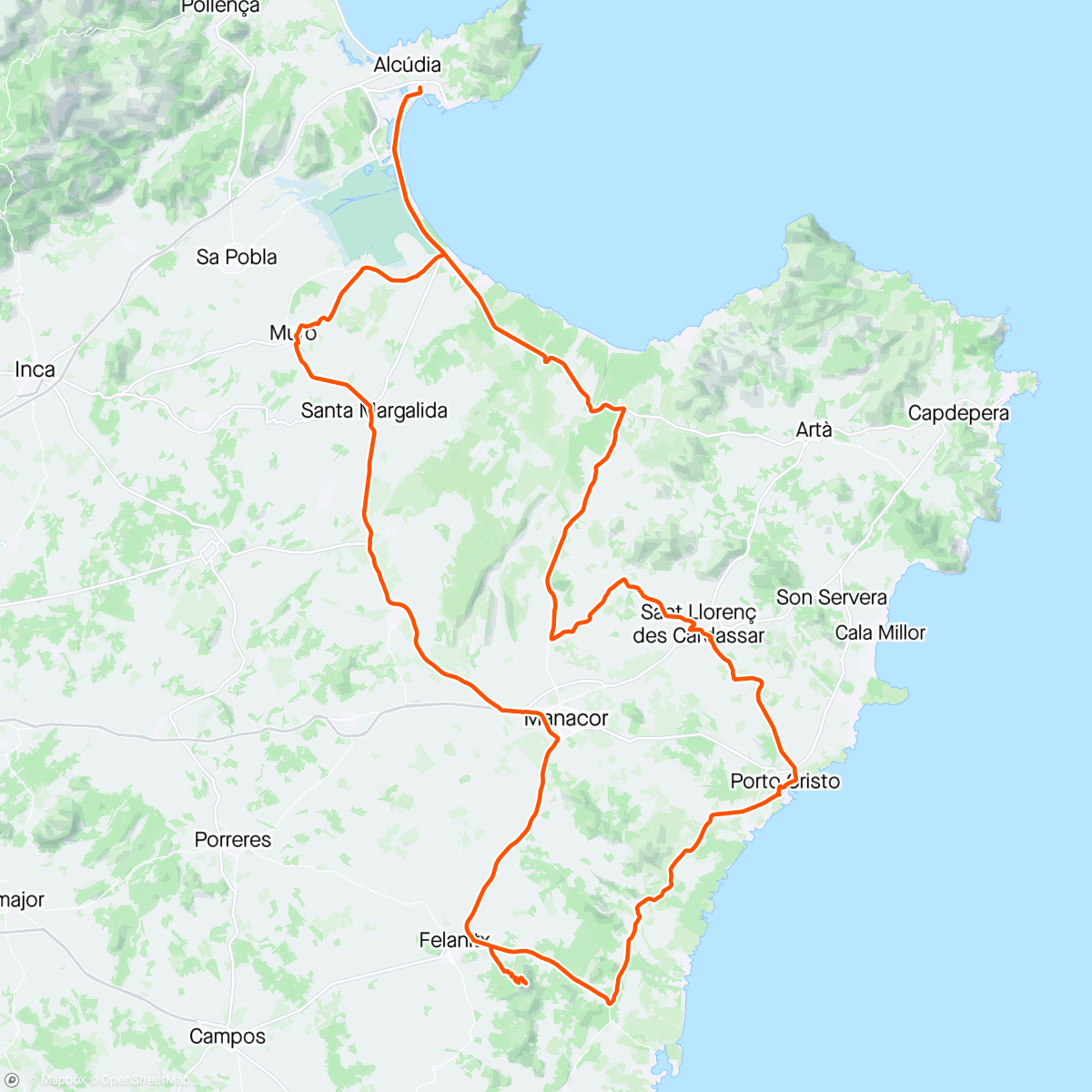 Map of the activity, Porto Cristo