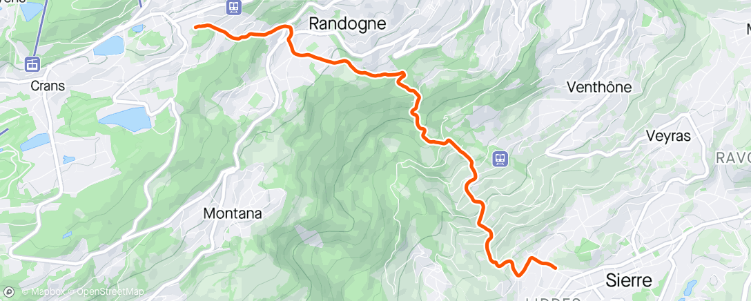 Kaart van de activiteit “Rainy hike/ run up to Montana”