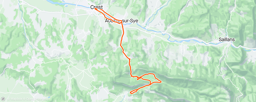Mapa da atividade, Pas de Lauzun route et gravel