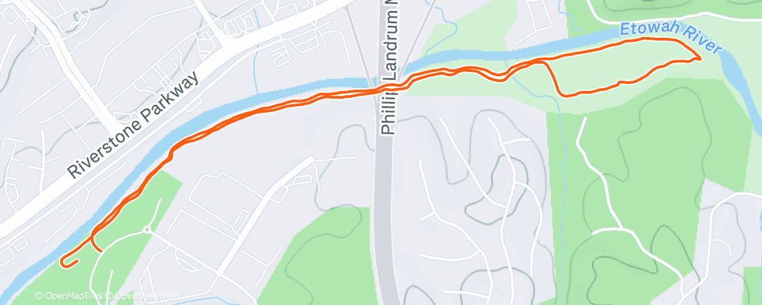 Map of the activity, Afternoon Run