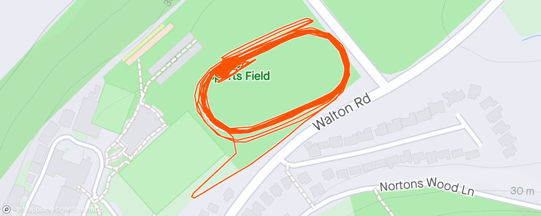Map of the activity, CAC Track 3x(4x400)