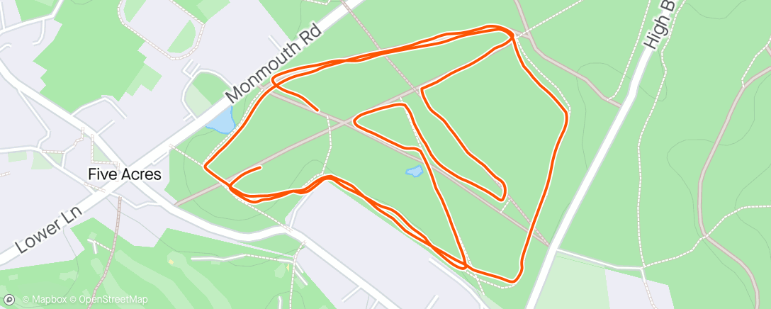 Mapa da atividade, Forest of Dean Park Run