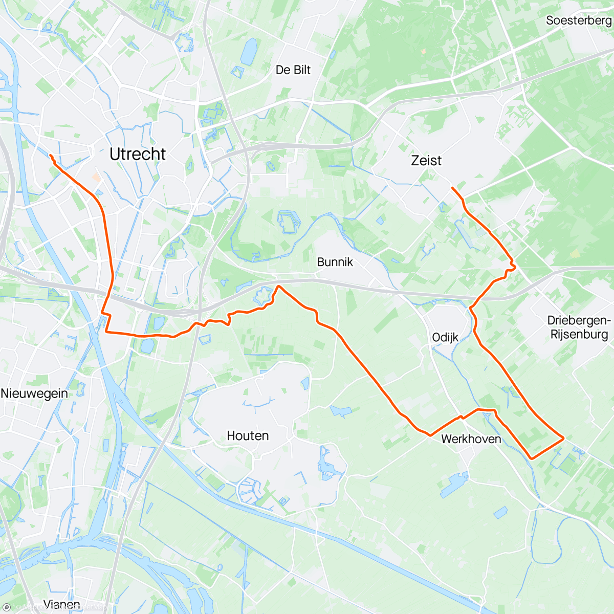 Map of the activity, Half uurtje later