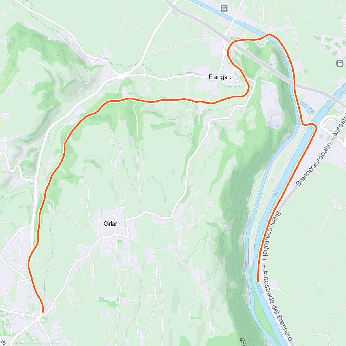 アクティビティ「Kinomap - 30 minutes Fat Burning 🚴‍♀️😎🙌 Indoor Cycling Workout South Tyrol Italy Gopro Max 4K」の地図