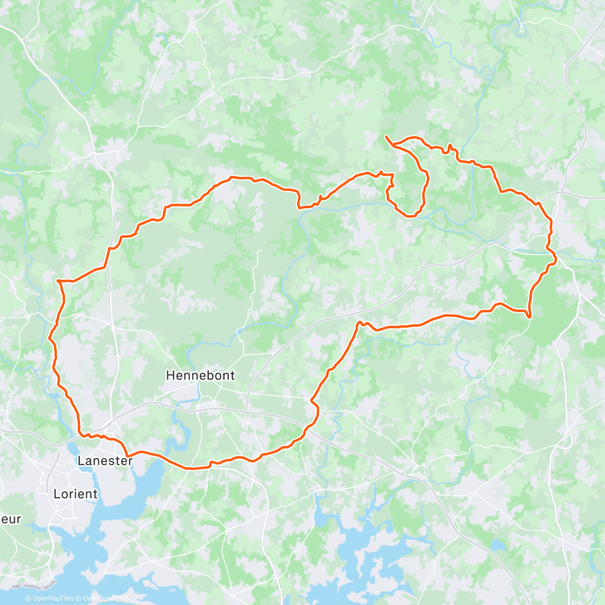 Map of the activity, Brouillard à quIstinic grand bleu ☀️ au bord de mer 😅 de retour sur mon Lapierre