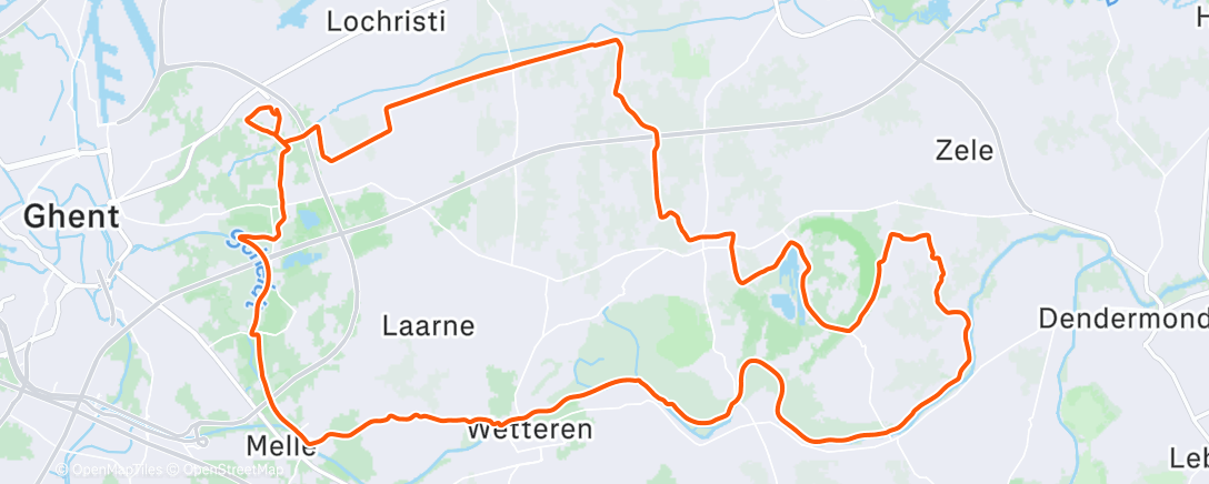 Map of the activity, Ochtendritje op mountainbike