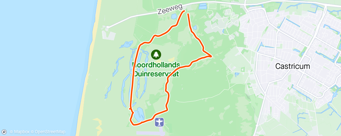 Map of the activity, Rode route