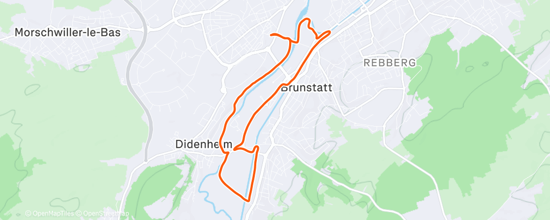 Map of the activity, Afternoon Run