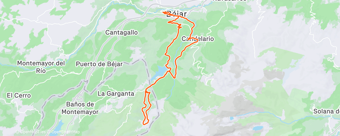 Map of the activity, Bicicleta a la hora del almuerzo