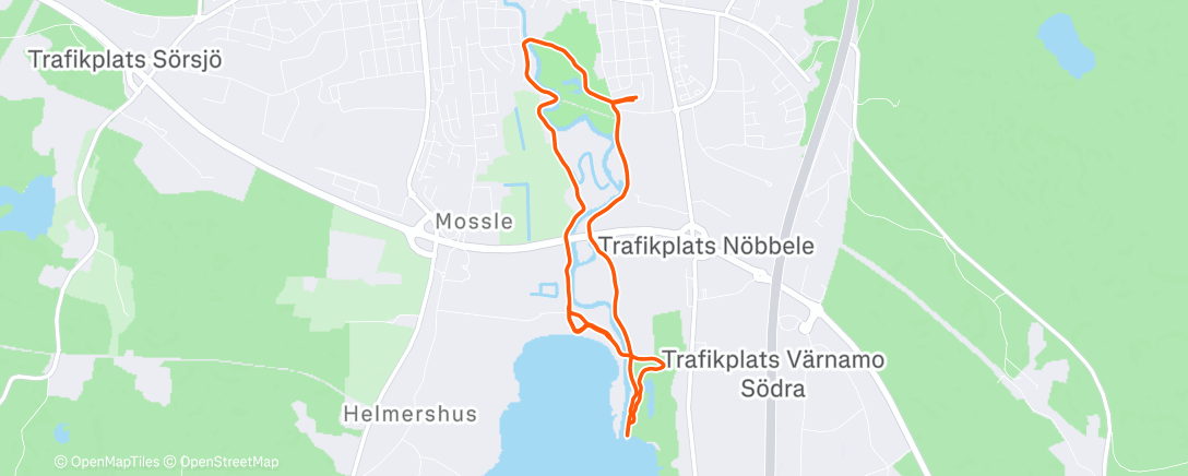 Map of the activity, Afternoon Run