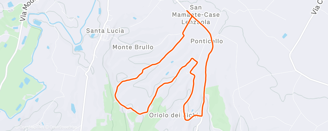 Map of the activity, Corsa pomeridiana