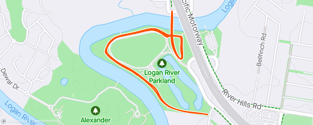 「Logan River parkrun」活動的地圖
