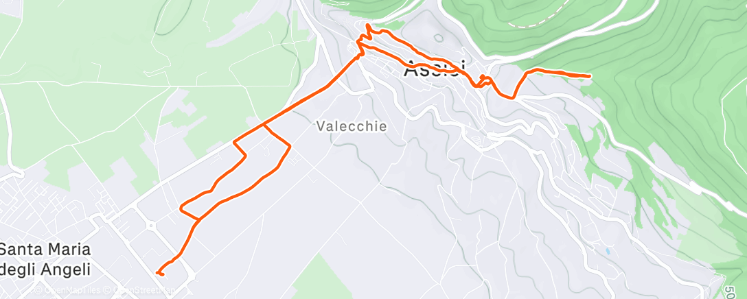 Map of the activity, Corsa mattutina