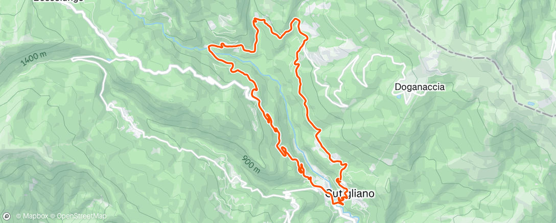 Map of the activity, Pedalata mattutina