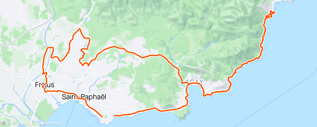 Map of the activity, Lunch ride 🚴‍♀️🌦️ >> autour de St Raphaël et accompagné par 🐗😀