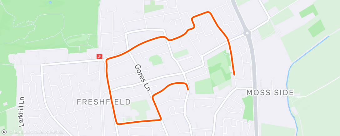 Map of the activity, Afternoon Run