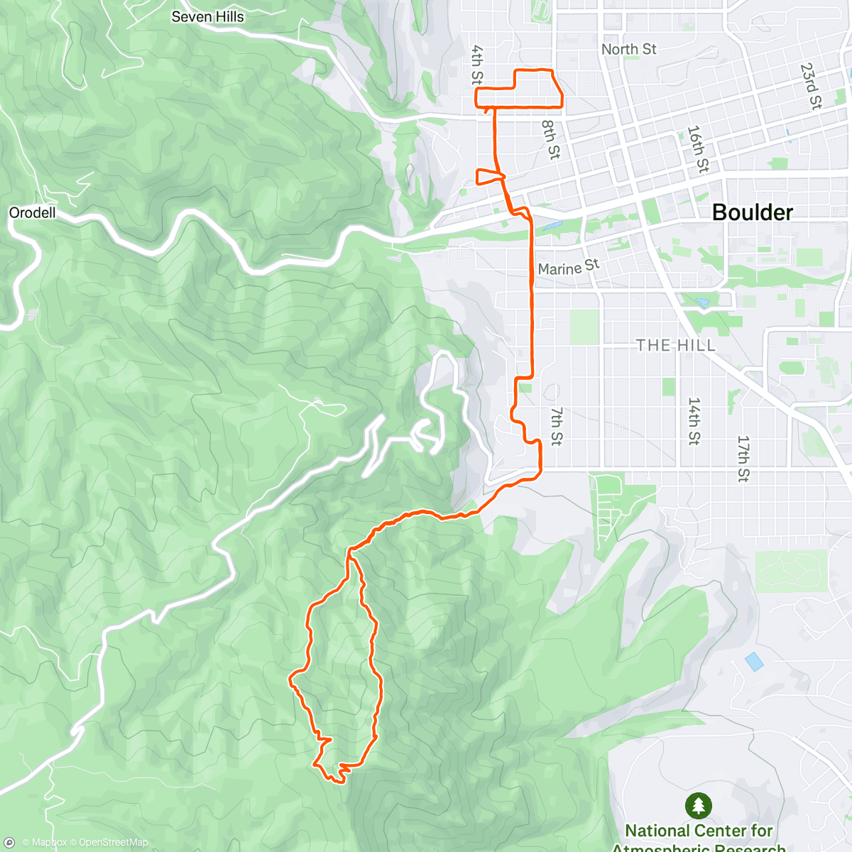 Map of the activity, Green Mtn