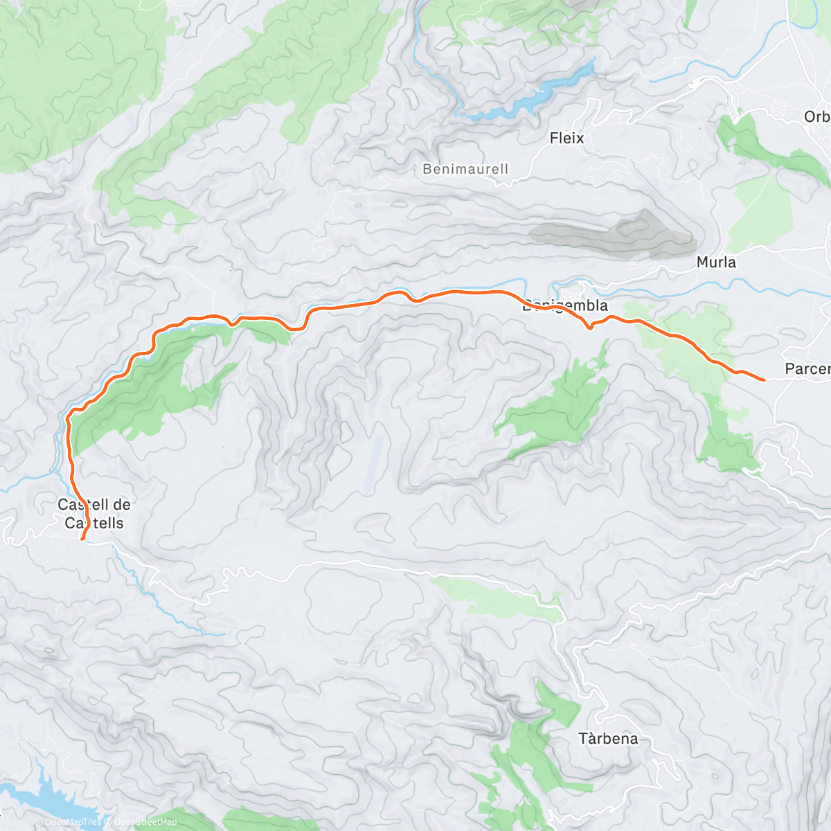 Map of the activity, ROUVY - Castell de Castells | Spain