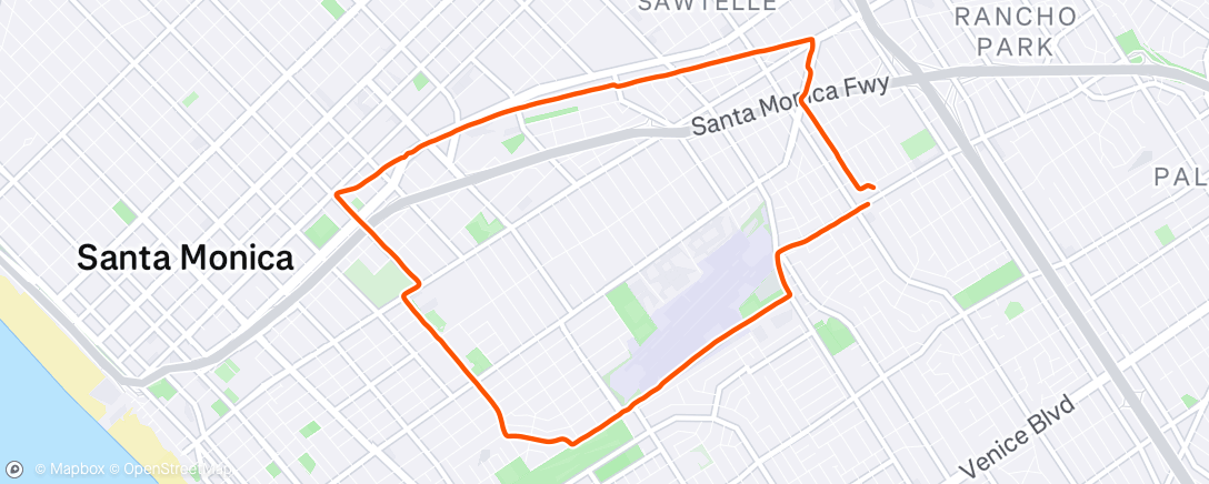 Map of the activity, Evening Run