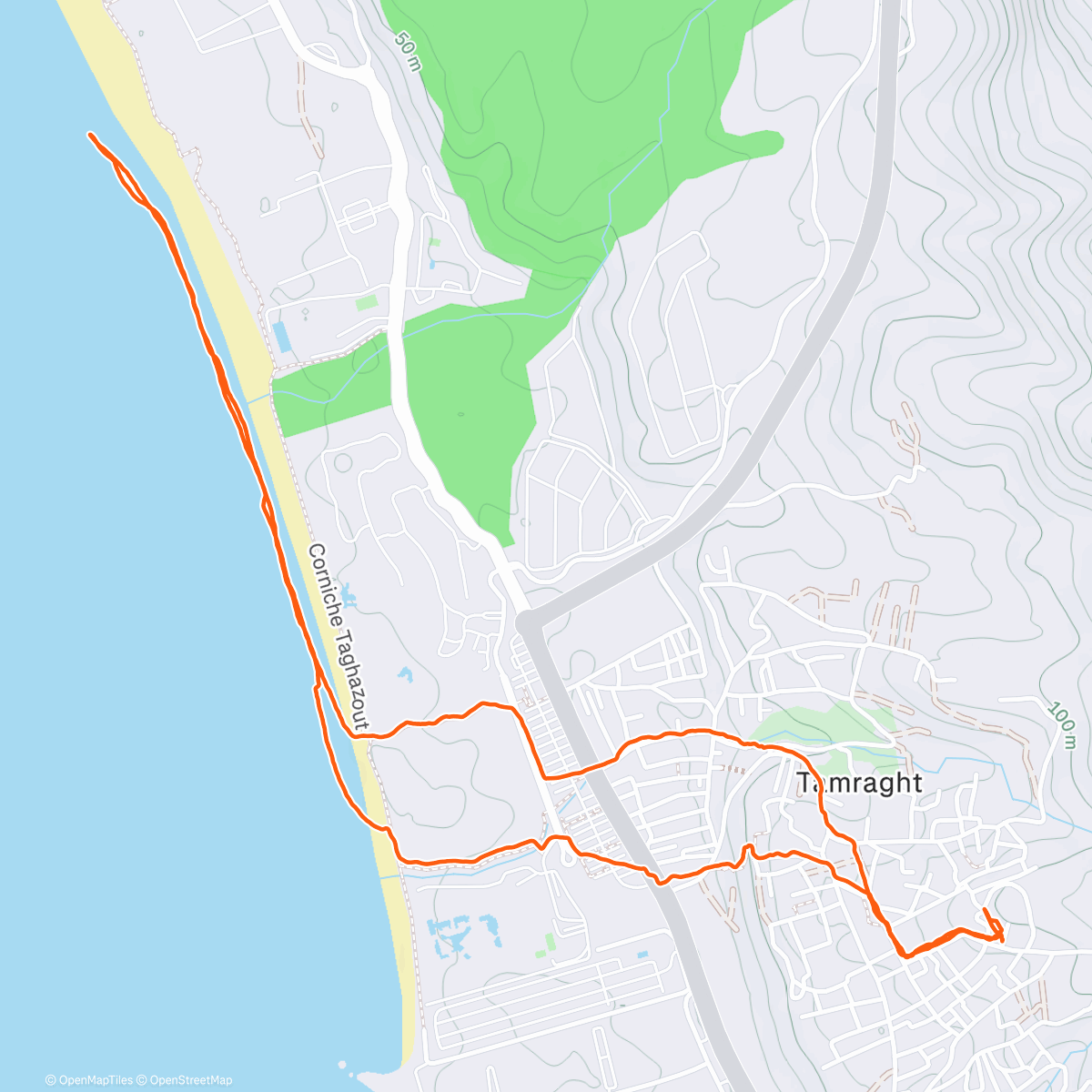 Map of the activity, Afternoon Walk