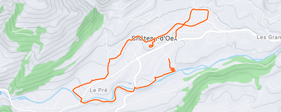 Map of the activity, Afternoon Run