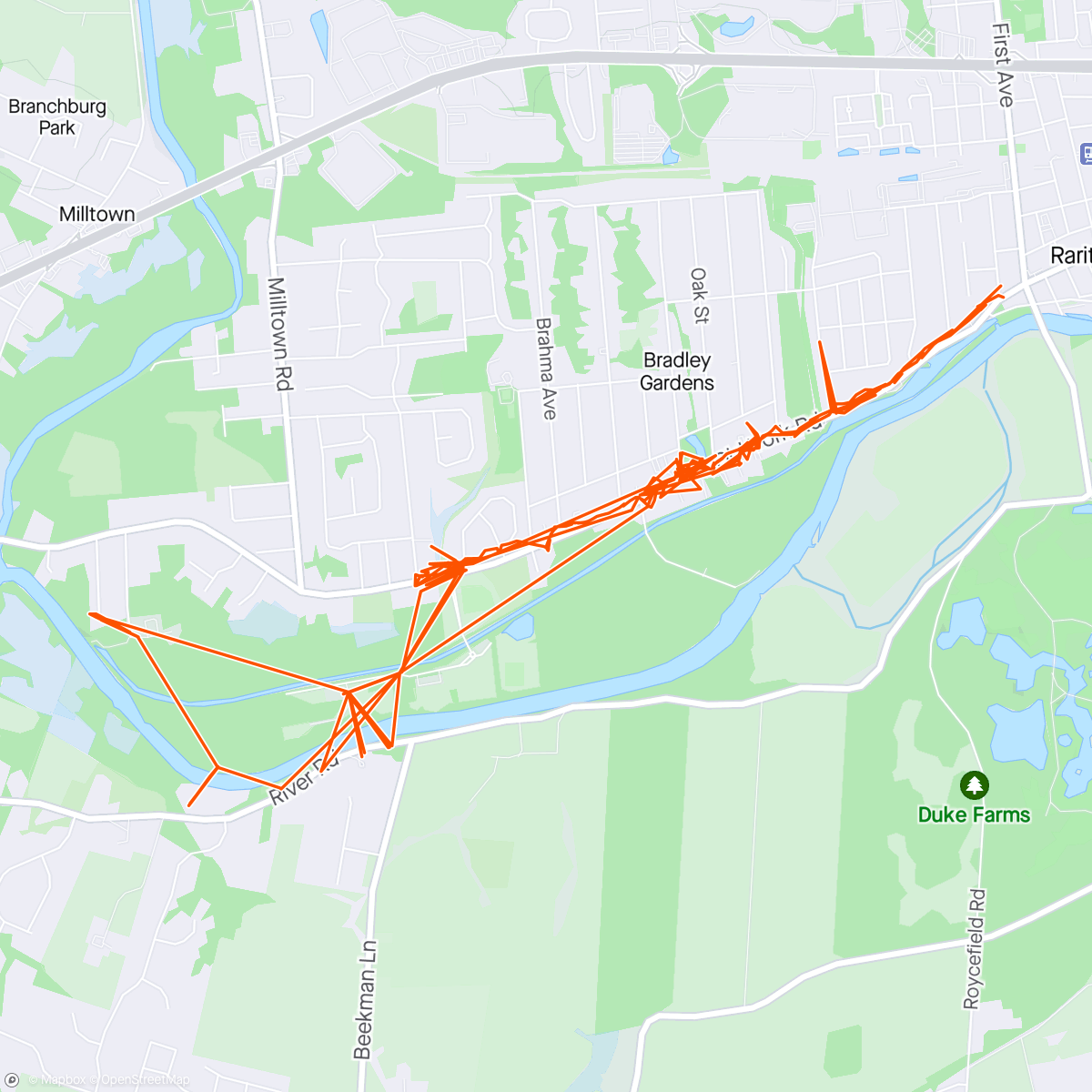 Map of the activity, 12 Mile Dirt/Park/Street Ride