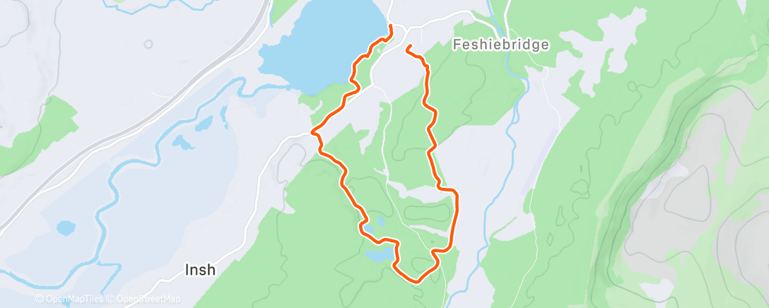 Map of the activity, Afternoon Hike