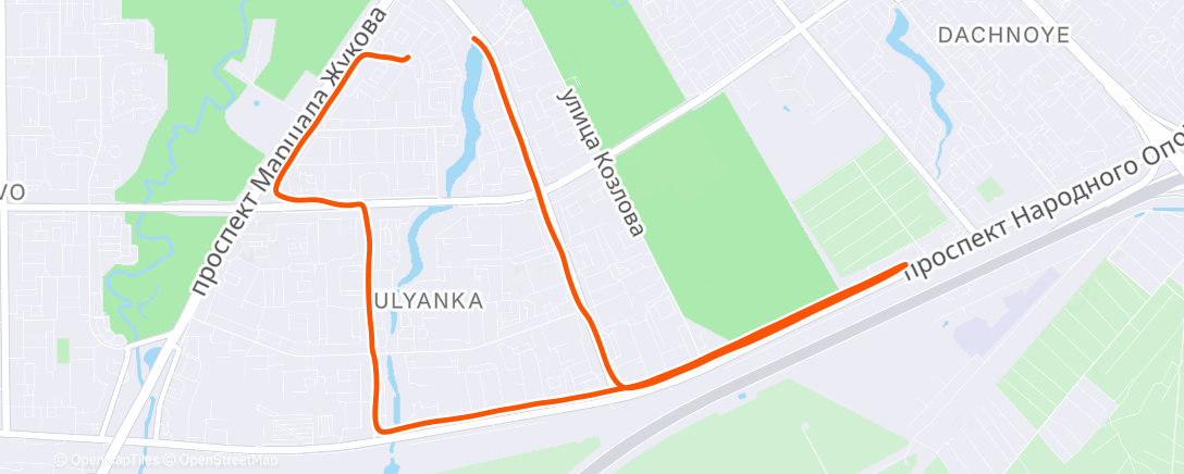 Map of the activity, Полуденный забег