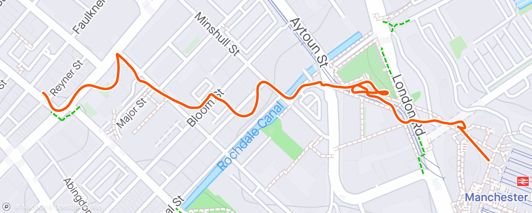 Map of the activity, Piccadilly Dash