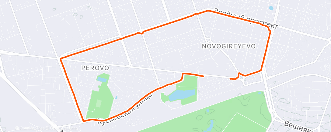 Map of the activity, Утренний забег