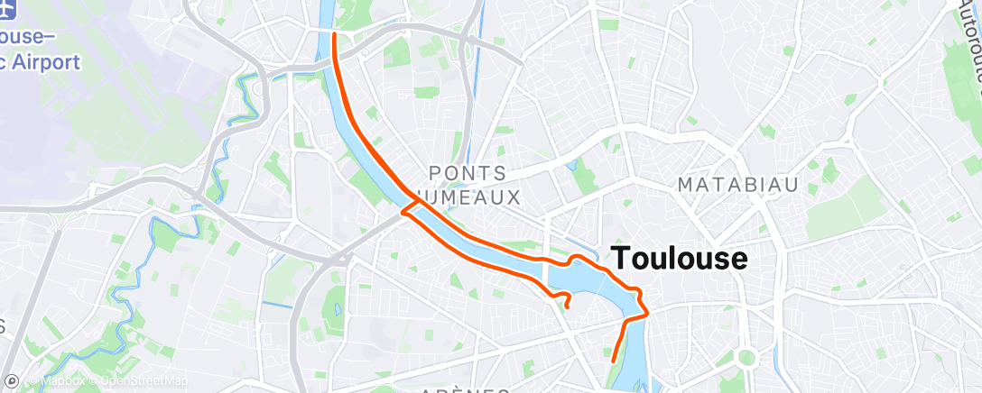 Map of the activity, Course à pied le matin