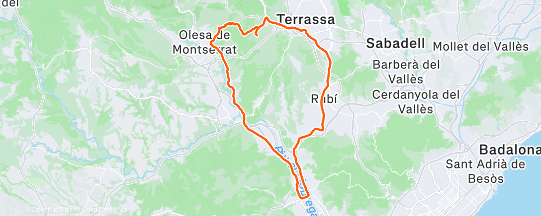 Map of the activity, Ciclismo