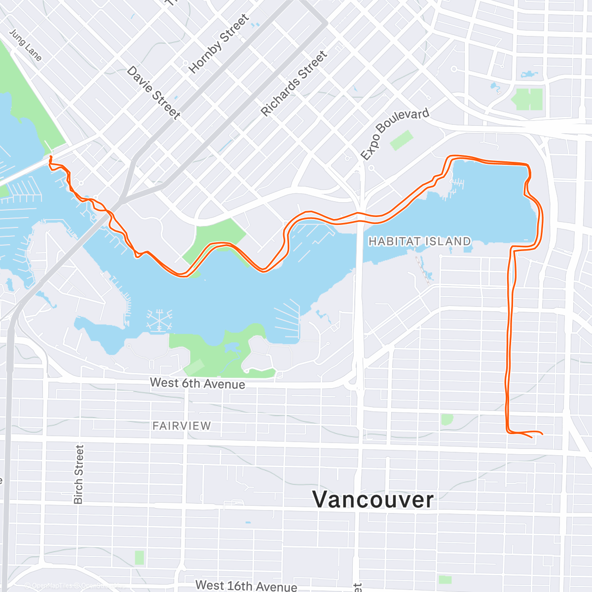Map of the activity, Morning Run