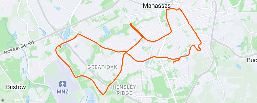 Map of the activity, Thursday Early Afternoon Ride