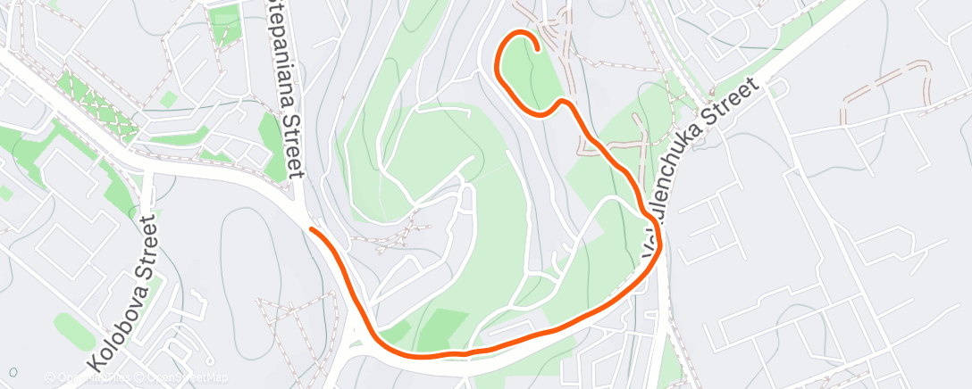 Map of the activity, Дневной забег