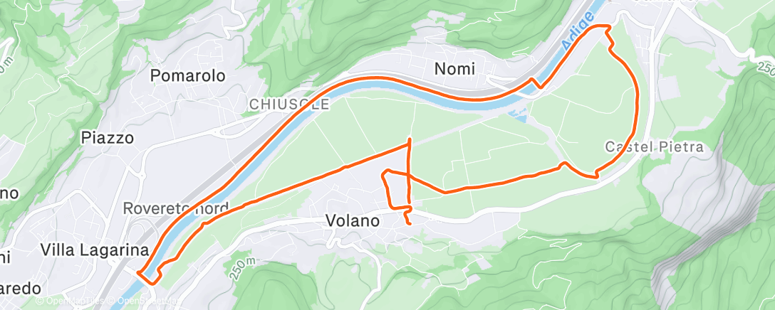 Map of the activity, Corsa pomeridiana