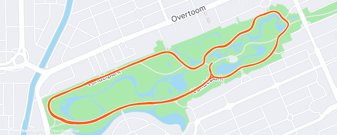 Map of the activity, Vondelparkloop!