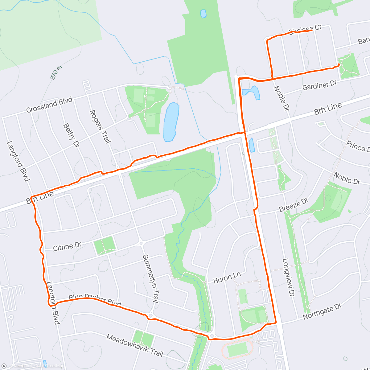 Map of the activity, First Jog in a LONG Time.