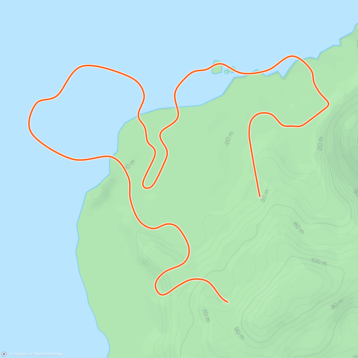 Map of the activity, Zwift - easy run