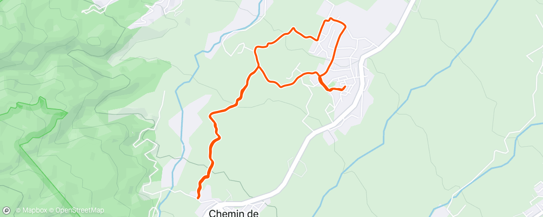 Map of the activity, Afternoon Run