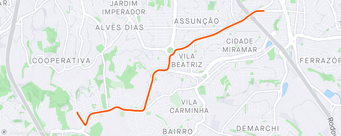 Map of the activity, Pedalada matinal