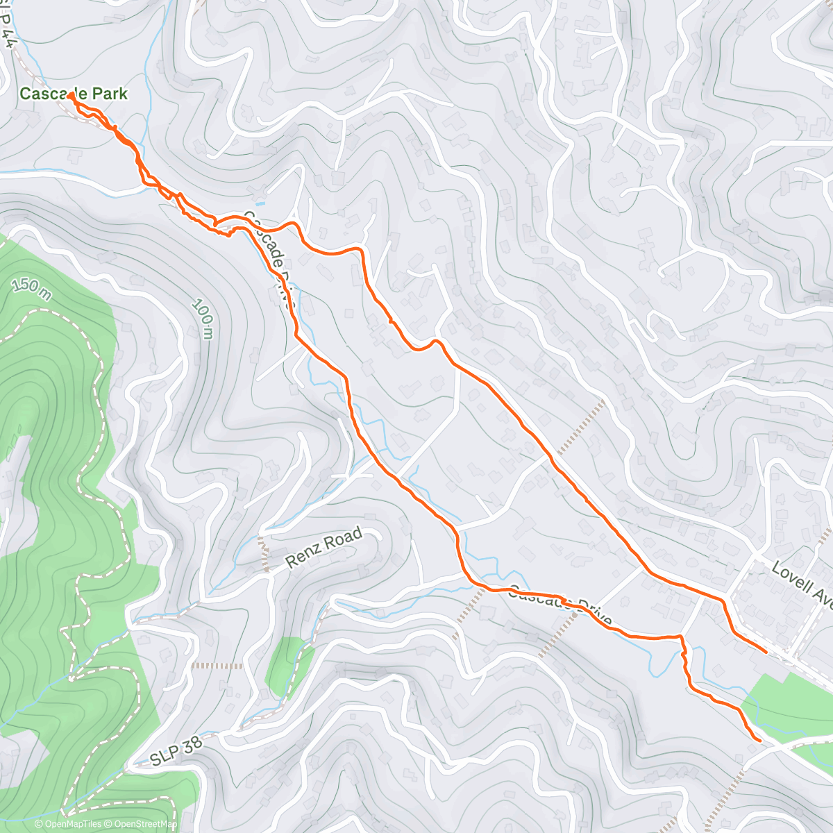 Map of the activity, Cascade Falls