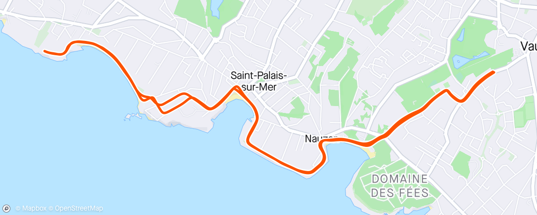 Map of the activity, Morning Run 2 X 5 en réalité