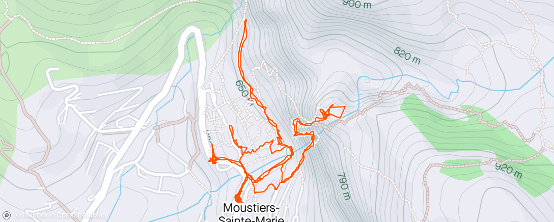 Map of the activity, Moustiers-Sainte-Marie