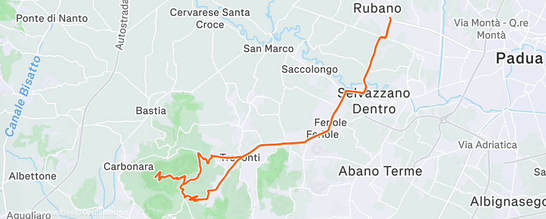 Map of the activity, Pedalata mattutina