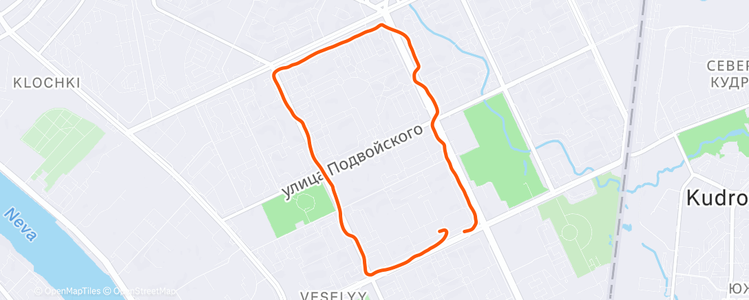 Map of the activity, Morning Run