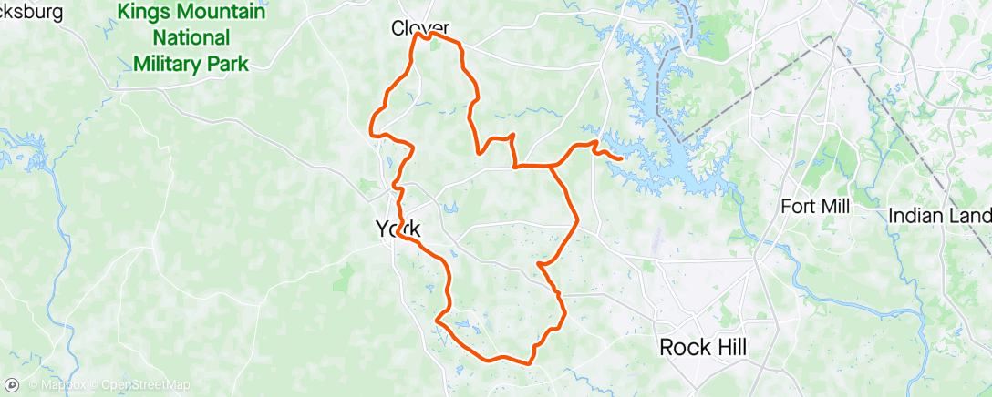 Mappa dell'attività This ride was actually today 4/30/24 at 515 pm…the weather peeps were wrong 😊 and Roy & I got one in after all!!