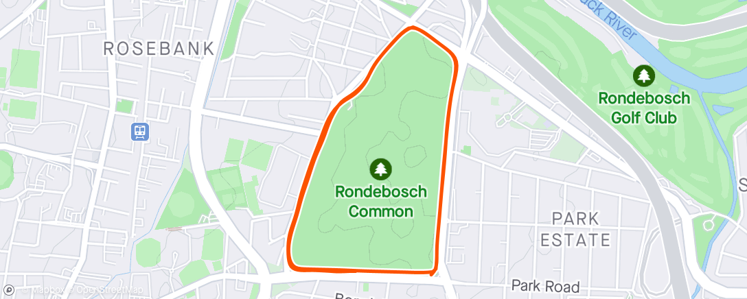 Map of the activity, Rondebosch Parkrun