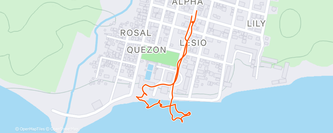 Map of the activity, Afternoon Run